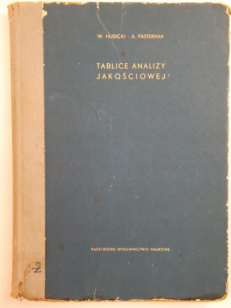 Hubicki Włodzimierz,   - Tablice analizy jakościowej