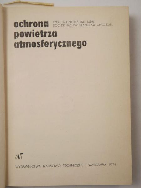 Juda Jan - Ochrona powietrza atmosferycznego