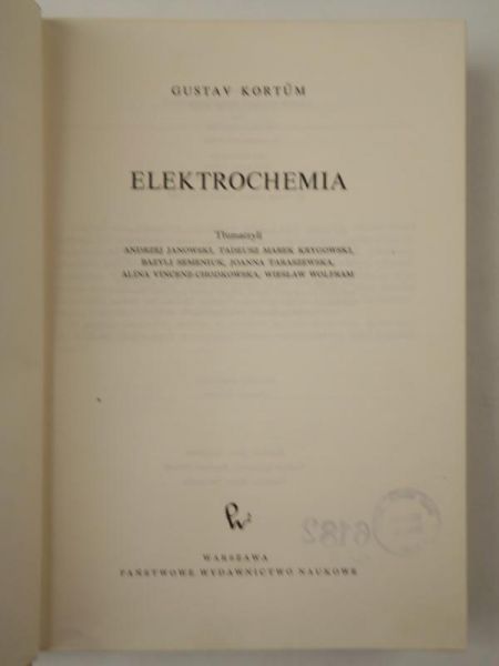 Kortüm Gustav - Elektrochemia