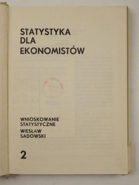 Statystyka dla ekonomistów, tom 2