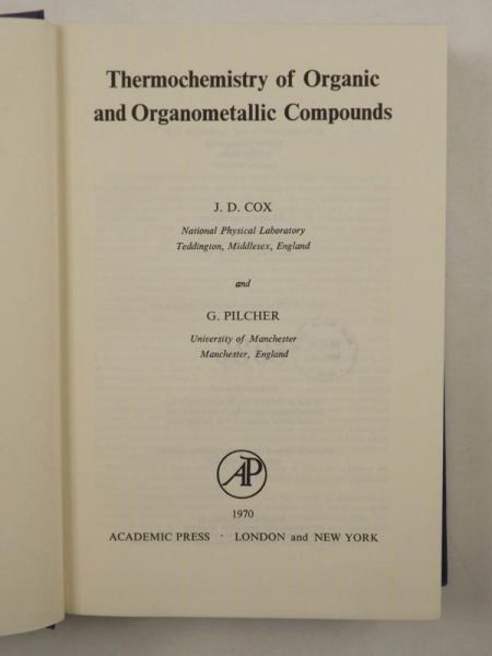 Cox J.D., Pilcher G. - Thermochemistry of Organic and Organometallic Compounds