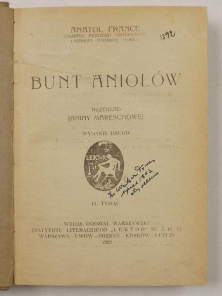 Bunt Aniołów, 1922 r.