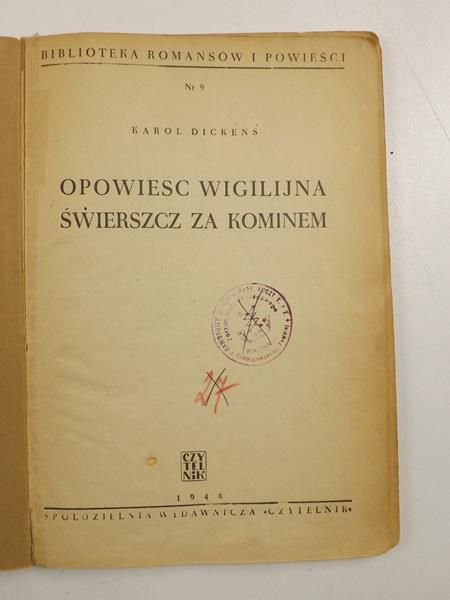 Opowieść wigilijna, Świerszcz za kominem, 1948r.