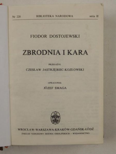 Zbrodnia i kara, BN