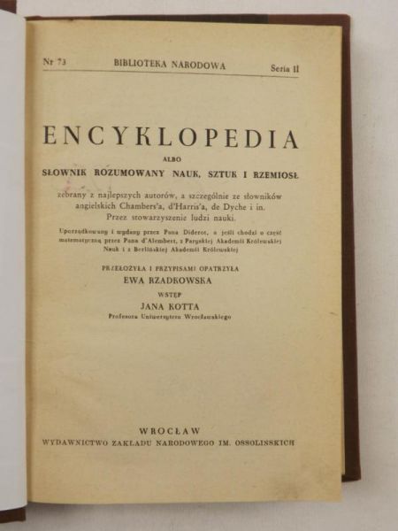 Encyklopedia albo Słownik rozumowany nauk, sztuk i rzemiosł