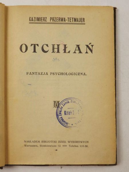 Otchłań, 1921