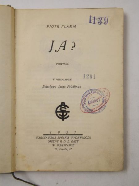 Ja? Książka z 1927 roku