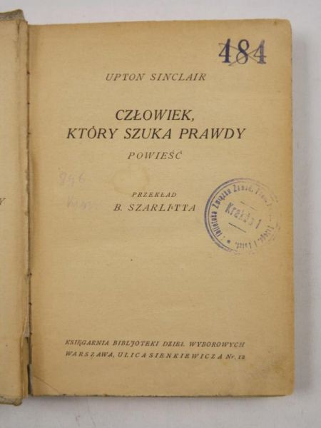 Człowiek, który szukał prawdy, książka z ok. 1910 roku