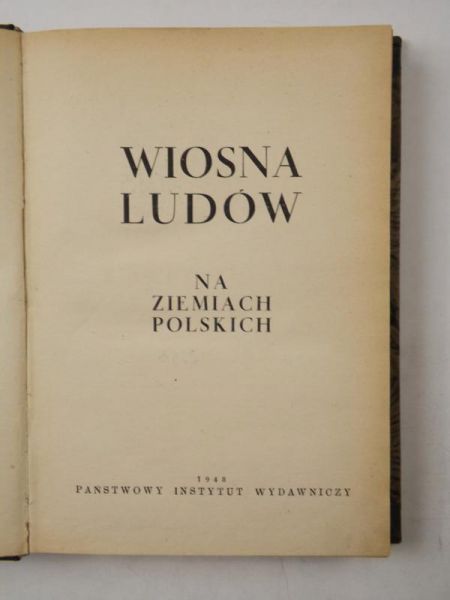 Wiosna Ludów na ziemiach polskich, książka z 1948 roku