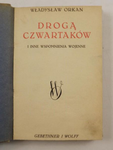 Drogą czwartaków i inne wspomnienia wojenne, 1936 r.