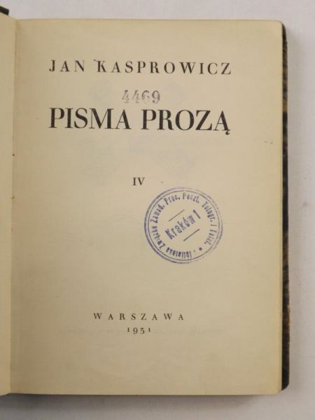 Pisma prozą, 1931 r.