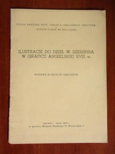 Ochońska Maria  -  Ilustracje do dzieł W. Szekspira w grafice angielskiej XVIII w.