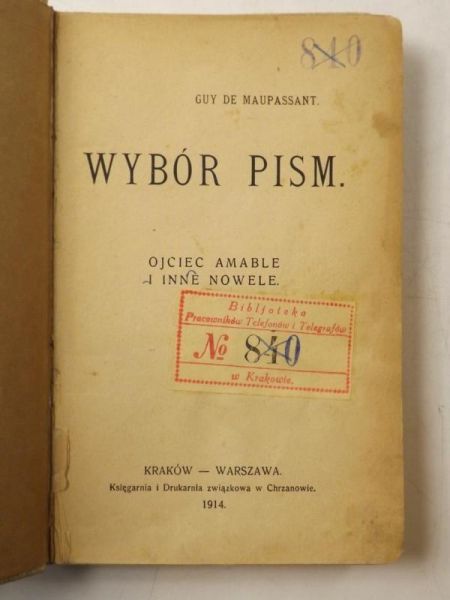 Maupassant Guy de - Wybór pism, 1914 r.