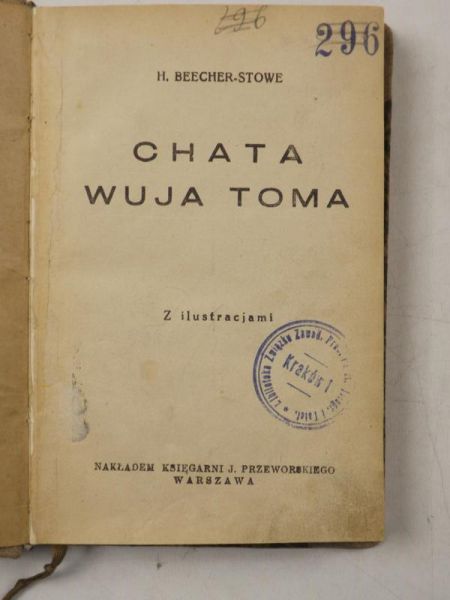 Chata wuja Toma, książka z ok. 1920 roku