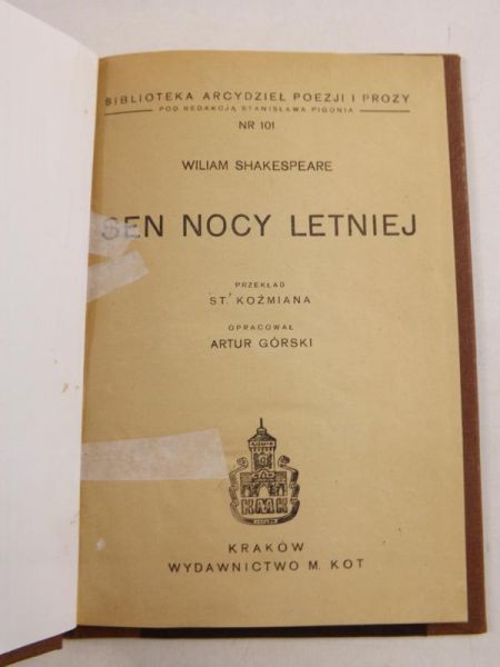 Sen nocy letniej, książka z 1950r.