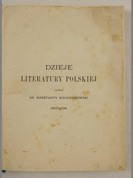 Dzieje literatury polskiej, 1926 r.