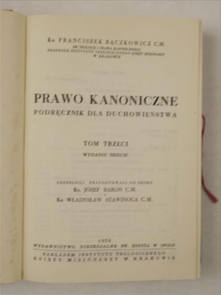Prawo kanoniczne. Podręcznik dla duchowieństwa, Tom III