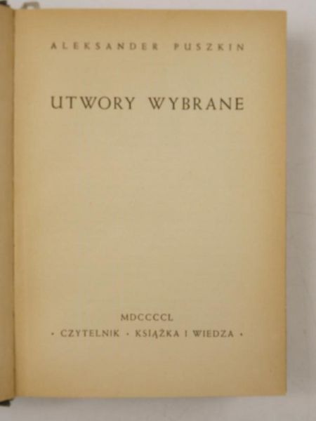 Utwory wybrane, 1950 r.