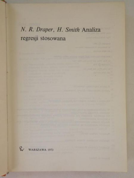Draper N. R.,   - Analiza regresji stosowana