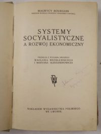 Bourguin Maurycy - Systemy socyalistyczne a rozwój ekonomiczny, 1909 r.