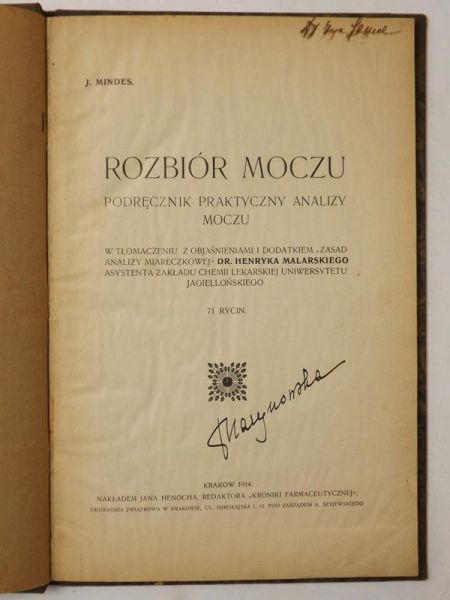 Rozbiór moczu, 1914 r.