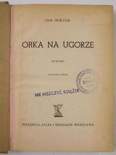 Orka na ugorze, 1936 r.