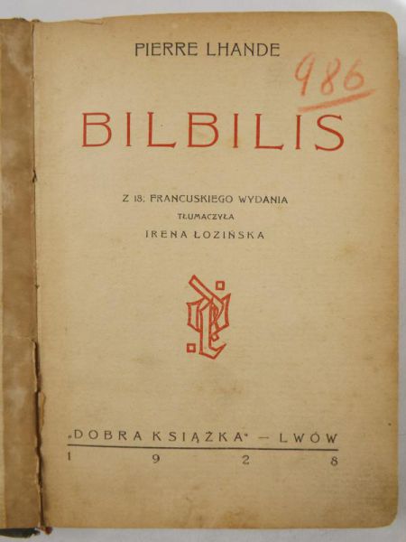 Lhande Pierre - Bilbilis, 1928 r.