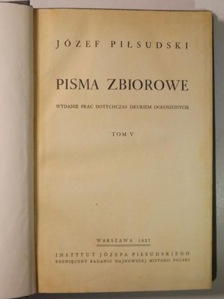 Pisma zbiorowe, Tom V, 1937 r.