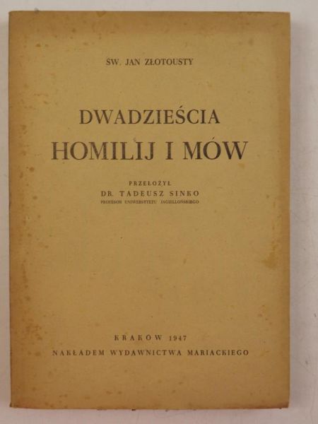 Dwadzieścia homilij i mów, 1947 r.