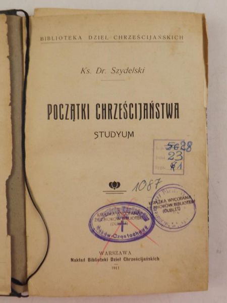 Dr. - Początki Chrześcijaństwa. Studyum, 1911 r.