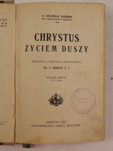 Chrystus życiem duszy, 1923 r.
