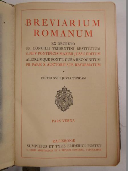 Breviarium Romanum. Pars Verna, 1939