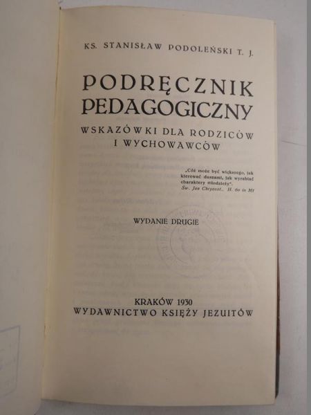 Podręcznik pedagogiczny: wskazówki dla rodziców i wychowawców, 1930 r.