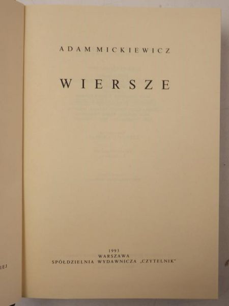 Mickiewicz Adam - Wiersze, tom I