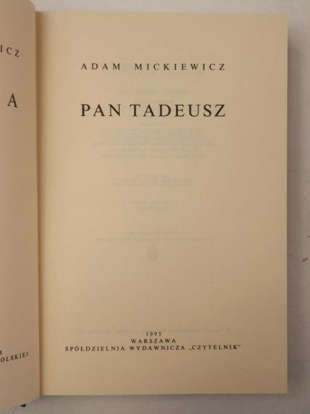 Mickiewicz Adam - Pan Tadeusz, tom IV