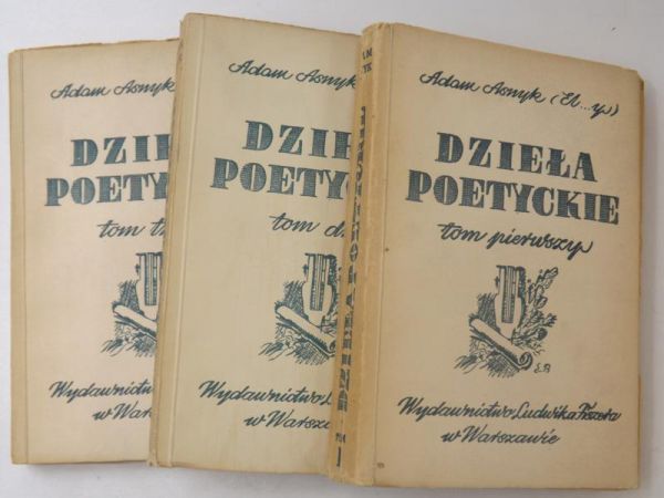 Asnyk Adam - Dzieła poetyckie, t. I-III, ok.1947 r.