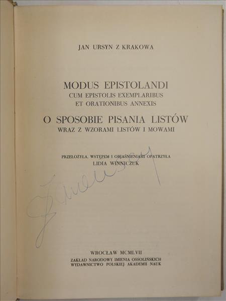 Jan Ursyn z Krakowa - Modus epistolandi cum epistolis exemplaribus et orationihus annexis