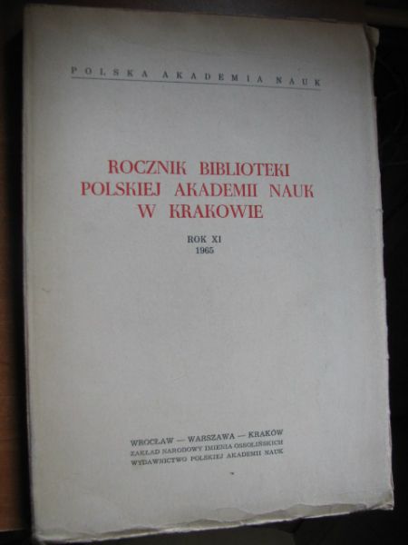 Rocznik Biblioteki Polskiej Akademii Nauk w Krakowie