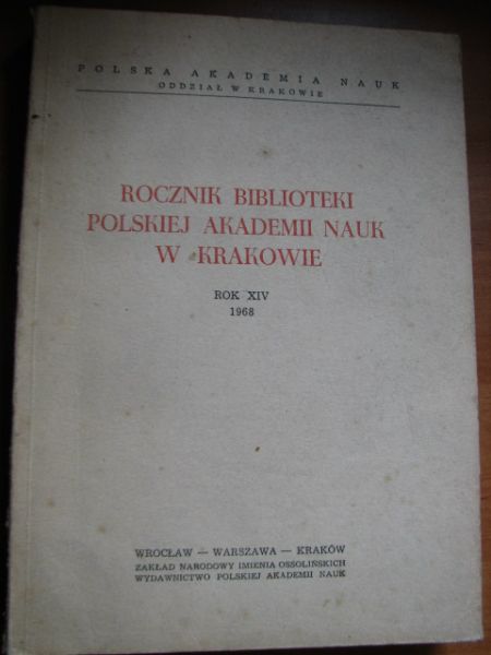 Rocznik Biblioteki Polskiej Akademii Nauk w Krakowie