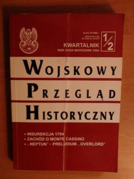 Wojskowy Przegląd Historyczny - kwartalnik 1/2 rok XXXIX 1994
