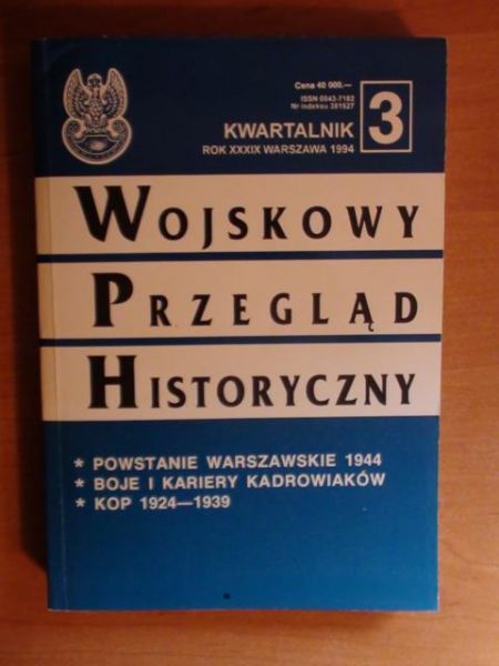 Wojskowy Przegląd Historyczny - kwartalnik 3 rok XXXIX 1994