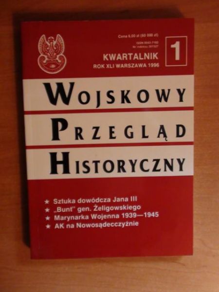 Wojskowy Przegląd Historyczny - kwartalnik 1 rok XLI 1996