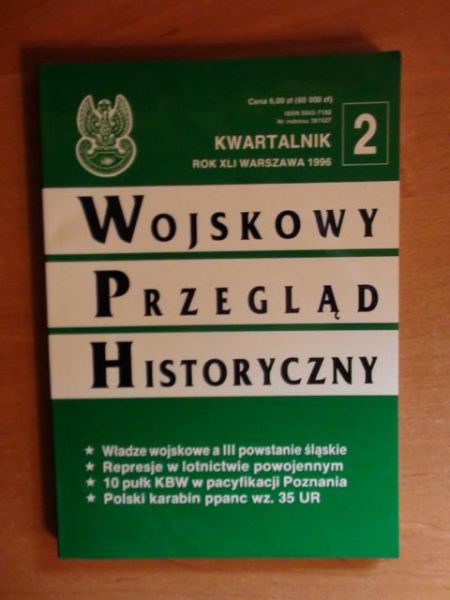 Wojskowy Przegląd Historyczny - kwartalnik 2 rok XLI 1996