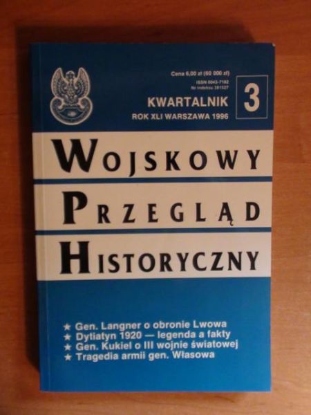 Wojskowy Przegląd Historyczny - kwartalnik 3 rok XLI 1996
