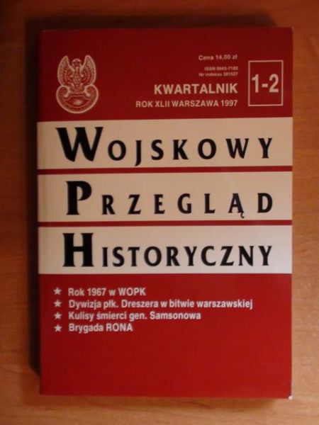 Wojskowy Przegląd Historyczny - kwartalnik 1-2 rok XLII 1997