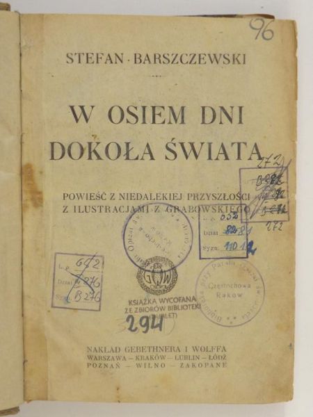 Barszczewski Stefan - W osiem dni dokoła świata, 1922 r.