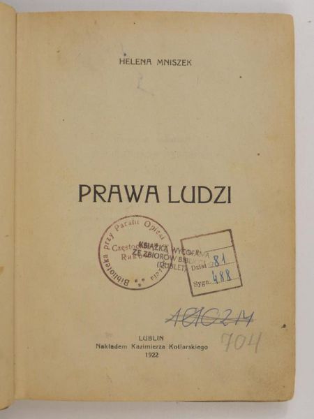 Prawa ludzi, 1922 r.