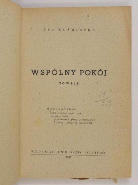 Wspólny pokój, 1947 r.