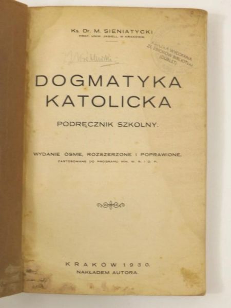Dogmatyka katolicka, 1930 r.
