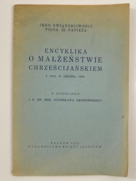 Encyklika o małżeństwie chrześcijańskiem, 1931 r.